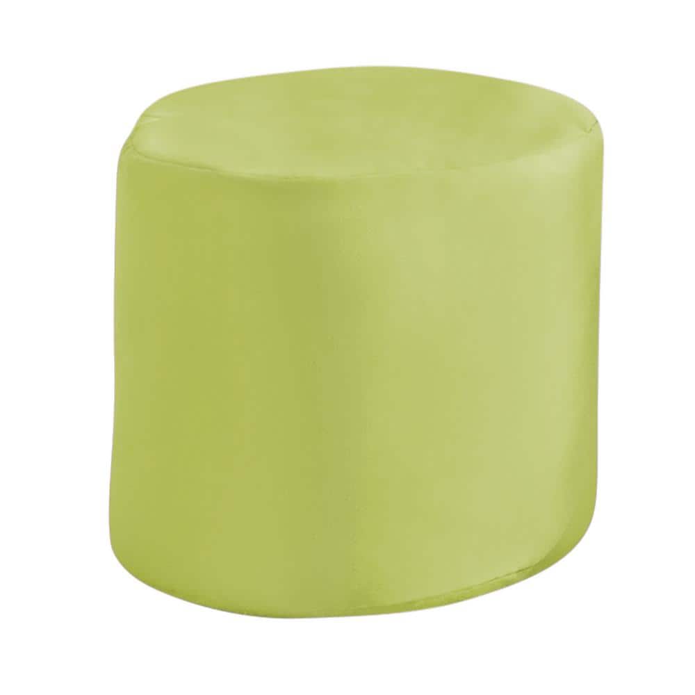 Paradise Cushions 20 In X 20 In X 18 In Spectrum Kiwi Round Outdoor Pouf Ottoman Seat Knife Edge Ac02p 48023 The Home Depot