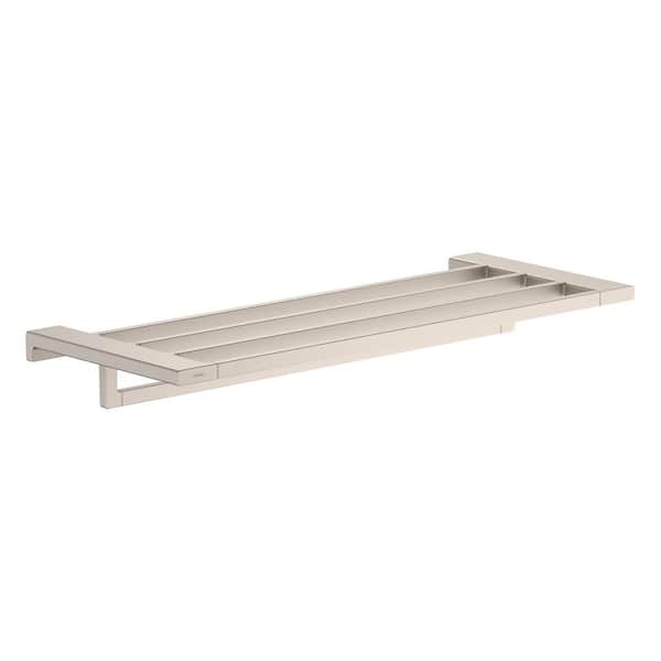 AddStoris 25 in. Wall Mounted Towel Rack with 1-Towel Bar in Brushed Nickel