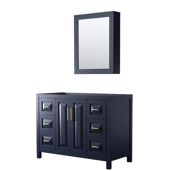 Wyndham Collection Daria 47 in. Single Bathroom Vanity Cabinet Only with Medicine Cabinet Mirror in Dark Blue