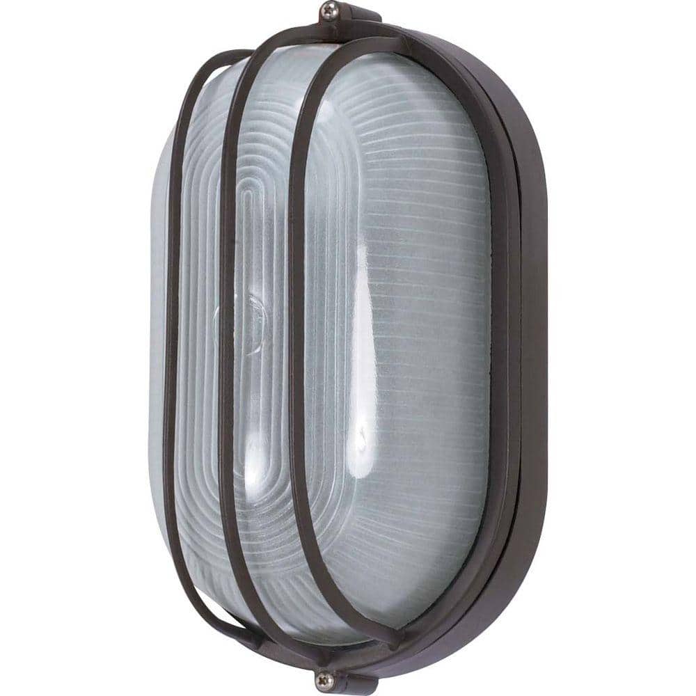 Sleek 10'' Bronze Oval Cage Outdoor Bulk Head Light