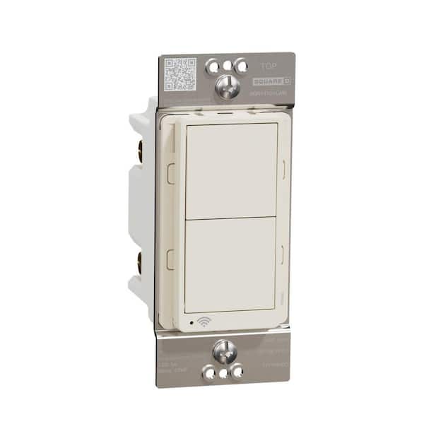 X Series 15 Amp Single Pole/3-Way Wi-Fi Energy Monitoring Rocker Switch Back Wire Clamps Light Switch Matte Light Almond