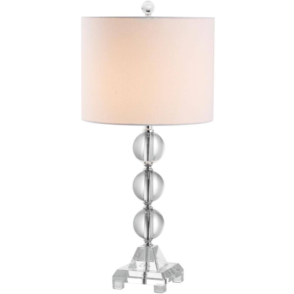 Fiona 23.5" Traditional Clear Crystal Table Lamp with Linen Shade