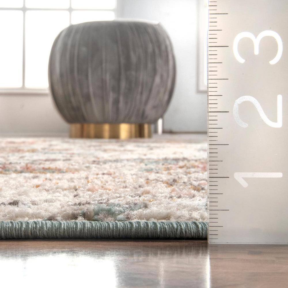 Beige Vintage Medallion Synthetic Runner Rug 2' 6" x 8'