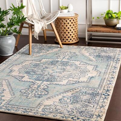 5'1 x 7'5 Medium Gray/Teal Artistic Weavers Massimo Traditional Center Medallion Area Rug 5'1 x 7'5 Medium Gray/Teal Artistic Weavers Massimo Traditional Center Medallion Area Rug