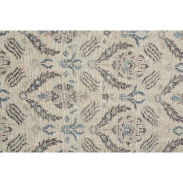 2 ft. x 8 ft. Gray, Ivory Floral Runner Rug