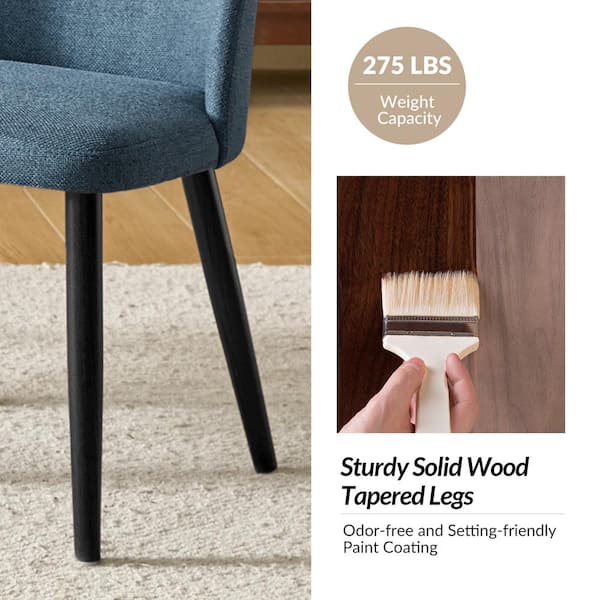 JAYDEN CREATION Eliseo Navy Modern Dining Chair with Solid Wood