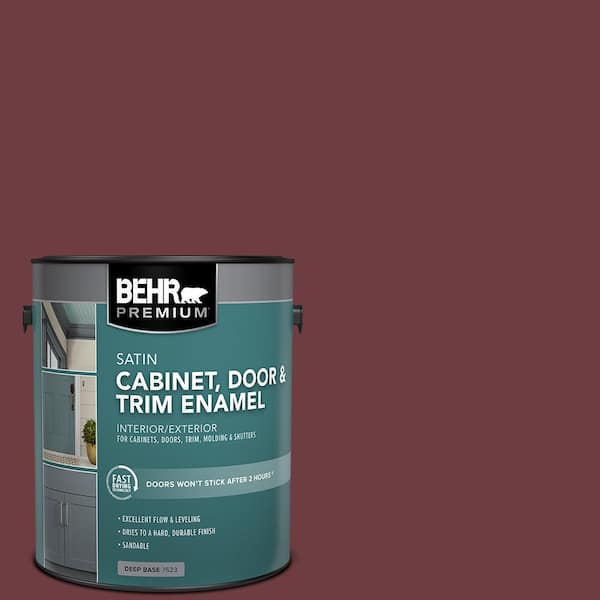 BEHR PREMIUM 1 gal. #BXC-90 Wild Cranberry Satin Enamel Interior/Exterior Cabinet, Door & Trim Paint