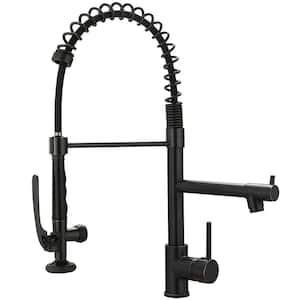Single-Handle Pre-Rinse Spring Pull Down Sprayer Kitchen Faucet with Power Clean in Oil Rubbed Bronze