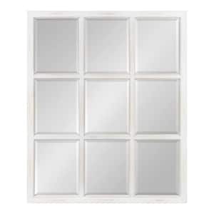 Hogan Windowpane White Wood Wall Mirror