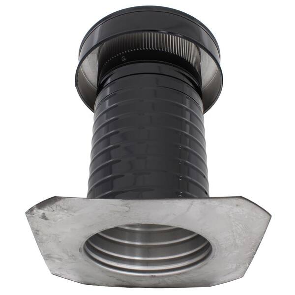 7 in. Dia Keepa Vent an Aluminum Static Roof Vent for Flat Roofs in Black