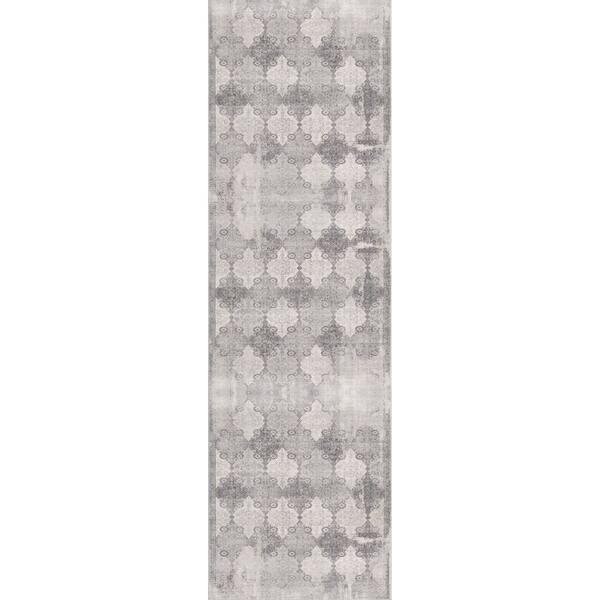 Rug Branch Havana Grey Beige, Contemporary 2 ft. x 9 ft. Moroccan ...