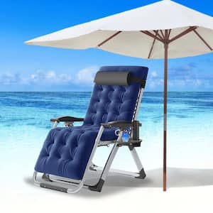 Oversized Padded Zero Gravity Chair, Folding indoor Outdoor Patio Recliner w/Headrest &mattress