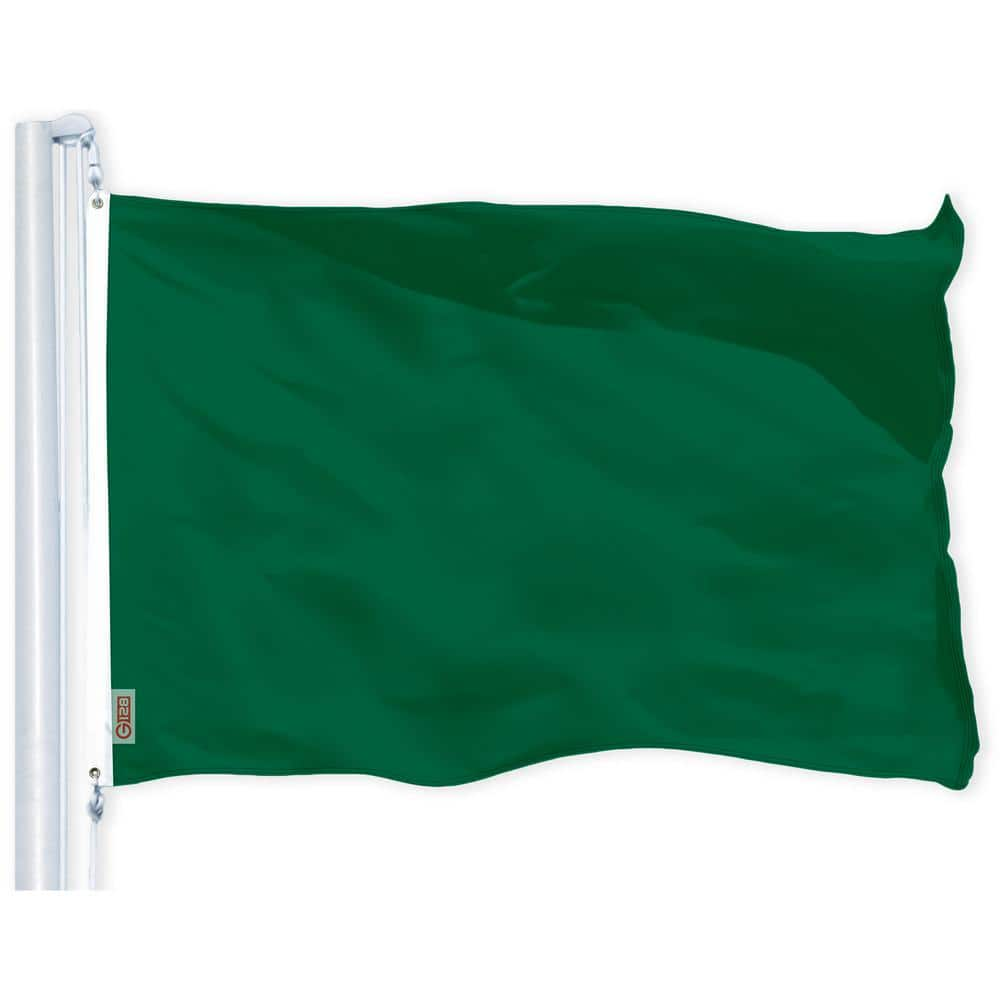 G128 2 ft. x 3 ft. Polyester Dark Green Printed Flag 150D BG 1PK