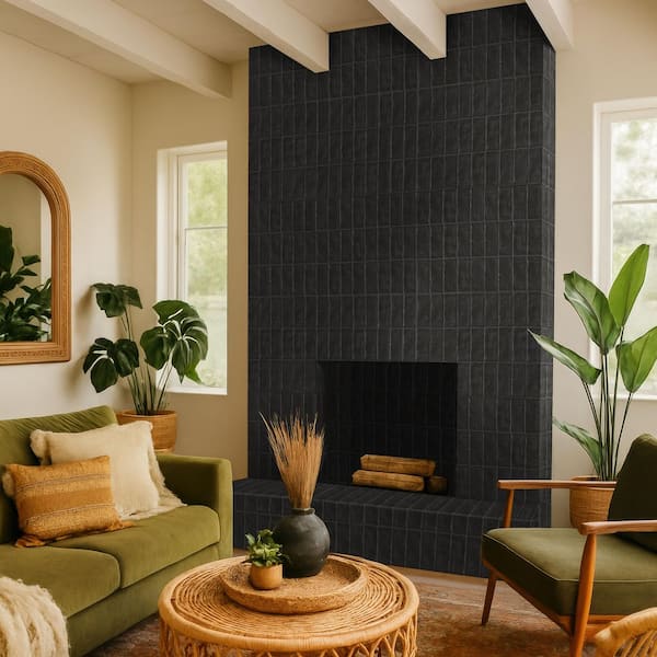 MSI Zelyge Midnight Black 2 in. x 8 in. Satin Ceramic Zellige