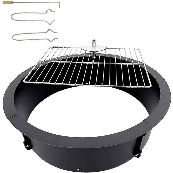 Round Steel Wood Burning Fire Pit Ring, 35 Fire Pit Ring