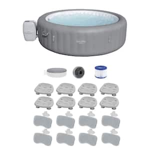 Grenada 8-Person Hot Tub with Set of 8 Spa Seat and 4 Pack Padded Pillows
