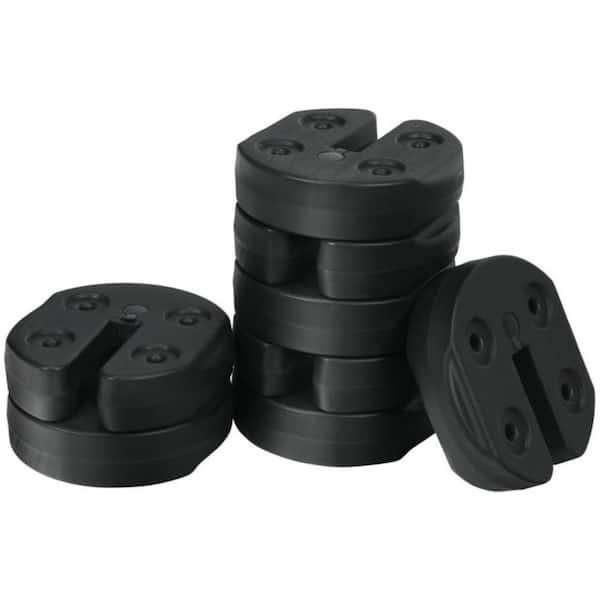 8-Piece Patio Umbrella Base Water Filled Weight Plates in Black