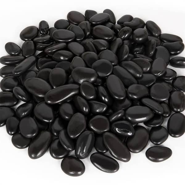 Dyiom 0.12 cu. ft. Black Medium Polished Pebbles 8 lbs. 1-2 in. Landscape Rocks