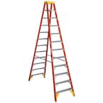 12 ft. Fiberglass Twin Step Ladder with 300 lbs. Load Capacity Type IA Duty Rating