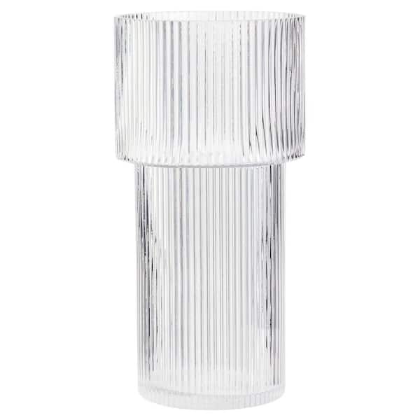 12 in. Clear Glass Decorative Vase Tall Vase for Flowers Modern Vases for Living Room, Dining Table, Entryway, Wedding