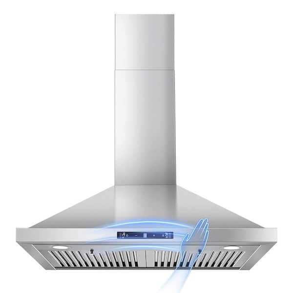 Wall Mount Range Hood 30 inch, 700 CFM Kitchen Hood Stainless Steel Stove Vent Hood with Gesture Sensing & Touch Control