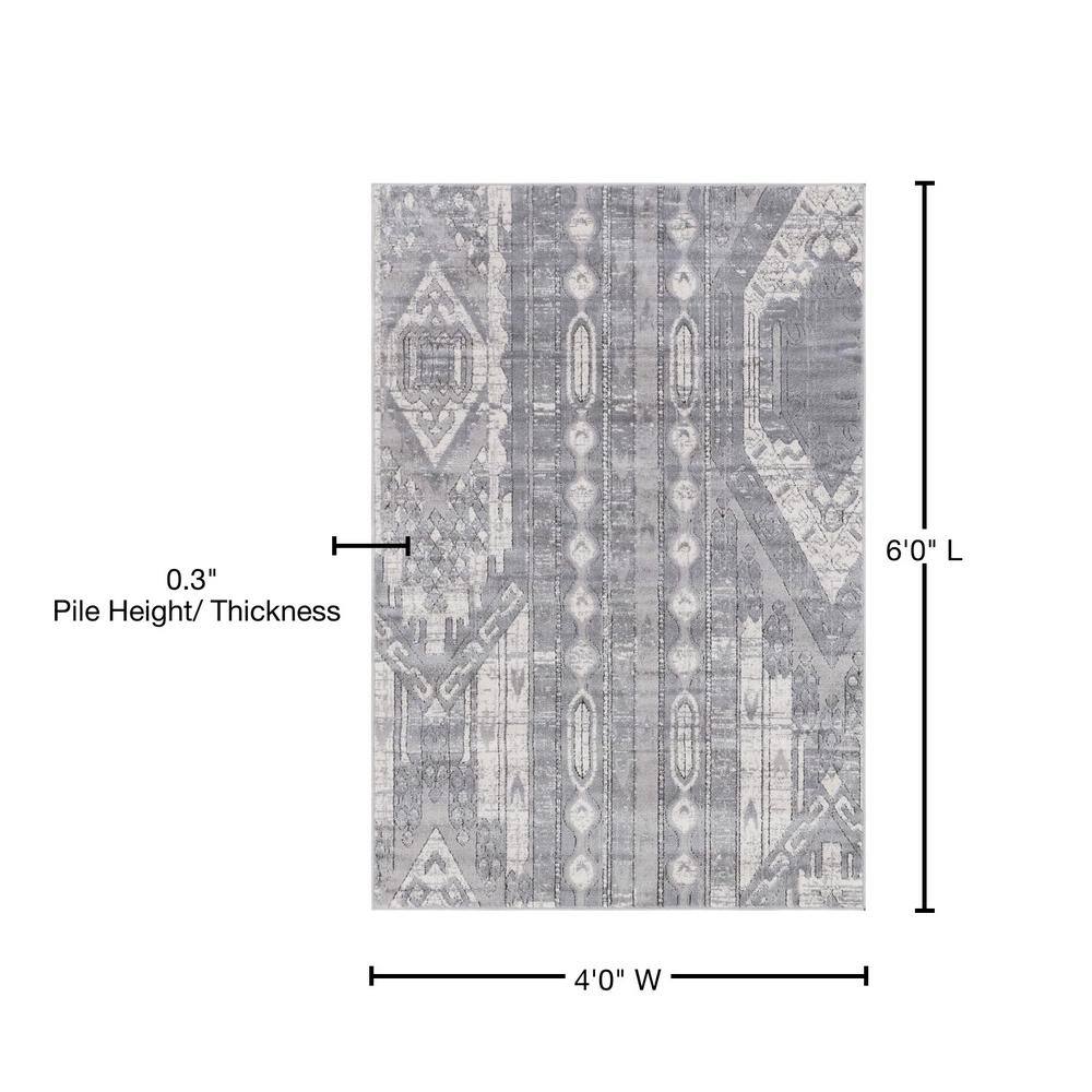 Portland Orford Geometric Indoor Gray Area Rug, 4' x 6'