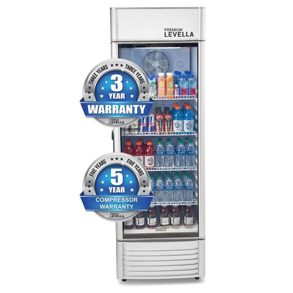 Premium Silver Glass Door Display Refrigerator with Adjustable Shelves