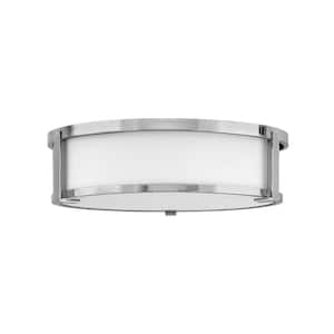 Lowell 16.0 in. 3-Light Chrome Flush Mount