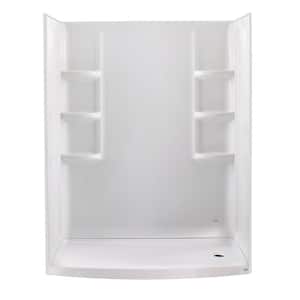 Ovation Curved 30 in. x 60 in. x 72 in. 3-piece Direct-to-Stud Alcove Shower Wall in Arctic White