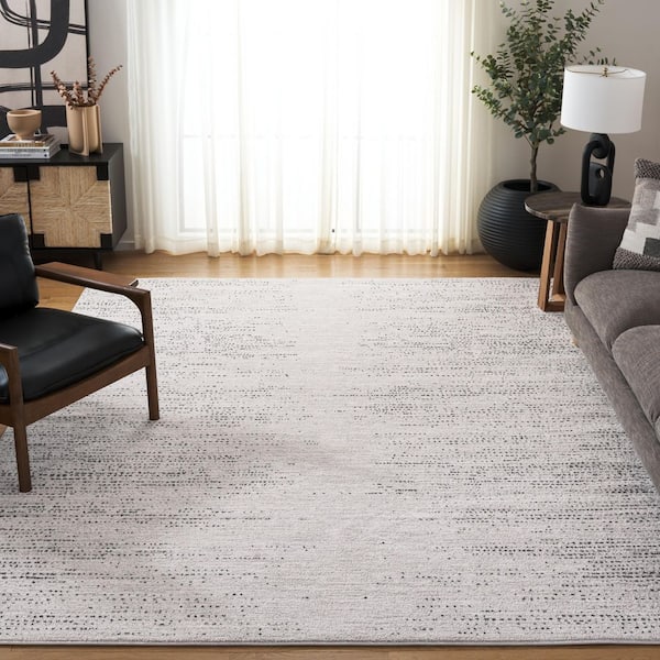 Northport 8 ft. x 10 ft. Ivory/Charcoal Distressed Abstract Area Rug
