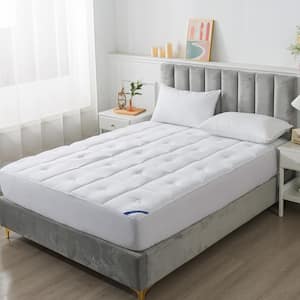 Button Stitch Twin Polyester Stain Resistant Mattress Pad