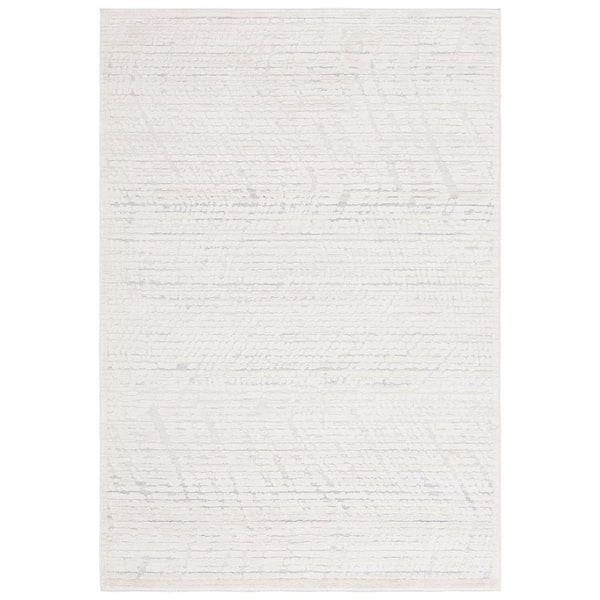 Elmhurst 9 ft. x 12 ft. Ivory/Gray High-Low Abstract Striped Area Rug