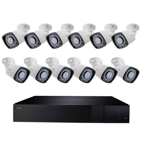 Q-SEE 16-Channel 1080p 2TB HD H.265 NVR Video Surveillance System with 12 Bullet Cameras and 65 ft. Color Night Vision