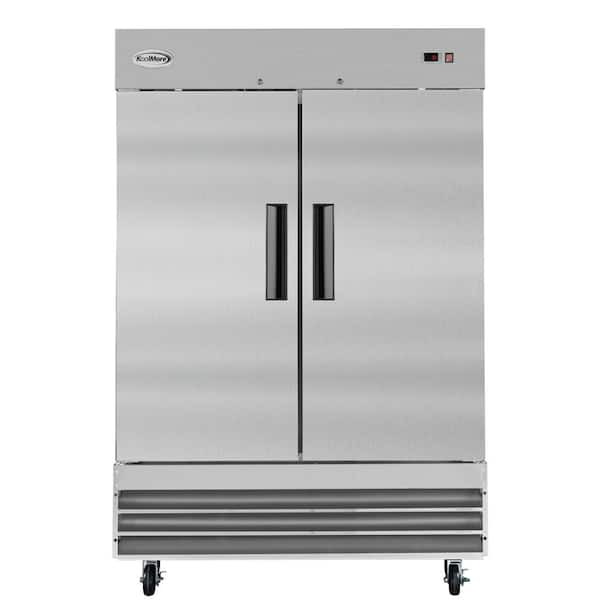 54 in. 47 cu. ft. Commercial 2-Door Reach In Refrigerator in Stainless Steel