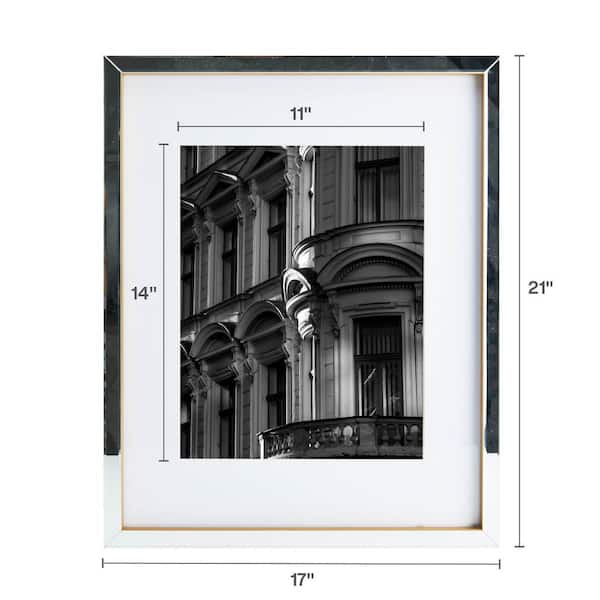 Mikasa 17 x 21 in. Mirrored Matted Gold Picture Frame, 11 x 14 in