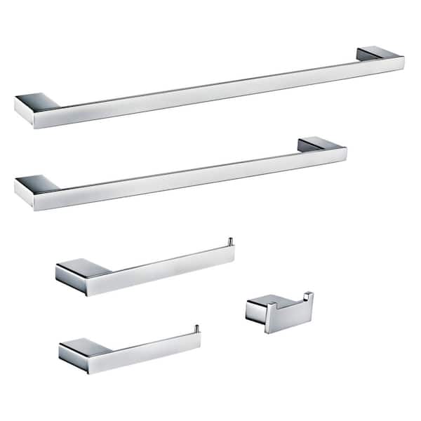 Kingston Brass Metzinger 5-Piece Bath Hardware Set with Mounting Hardware in Polished Chrome