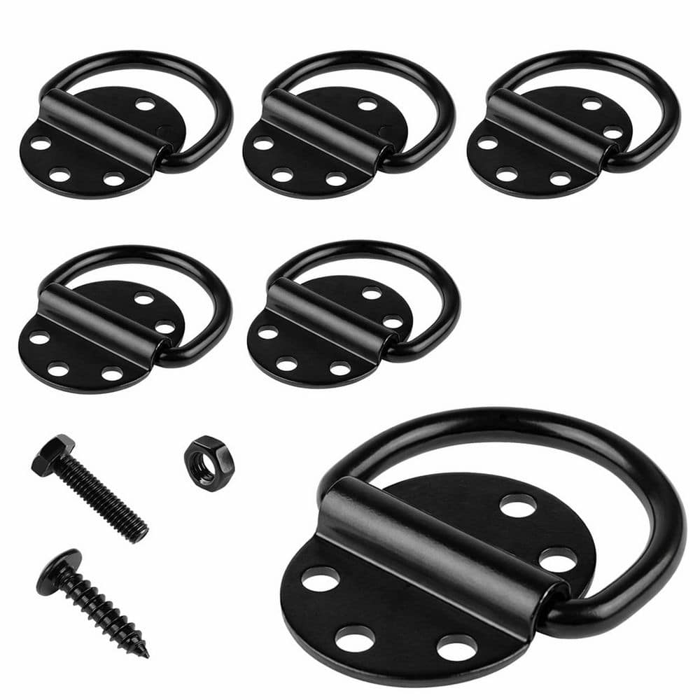 6-Pack Heavy Duty Steel D Ring Tie Down Anchors with Six Holes for Trailers Trucks RVs 3600 lb Capacity price history on PriceWatchPro