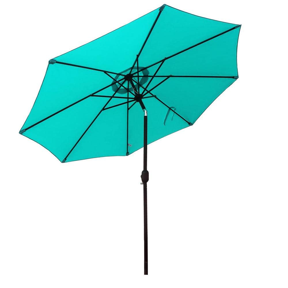 UV Resistant 9 ft. Aluminum Market Umbrella Solar Tilt Half Patio Umbrella 