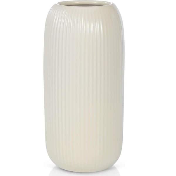 8 in. Beige Ceramic Decorative Vase YA8RYF
