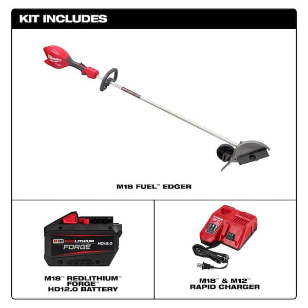 Milwaukee M18 FUEL 18V 8 in. Brushless Cordless Lawn Edger Kit with 12.0 Ah FORGE Battery and Charger