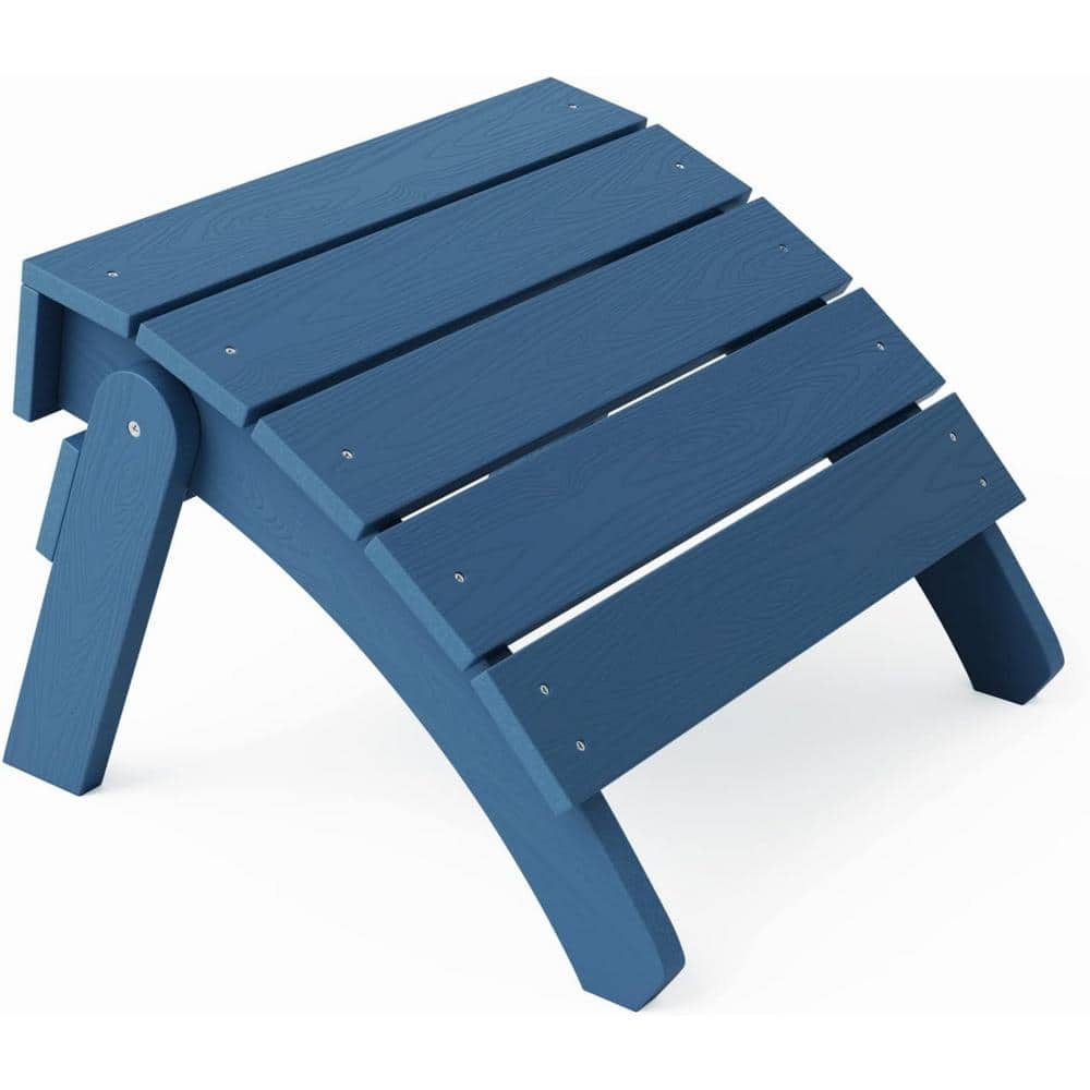 YEFU Navy Blue Plastic Classic Outdoor Folding Adirondack Ottoman JT006