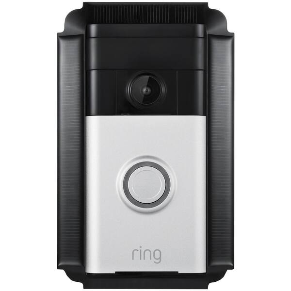 Wasserstein Solar Charger Mount Compatible with Ring Video Doorbell 1, Weatherproof in Black