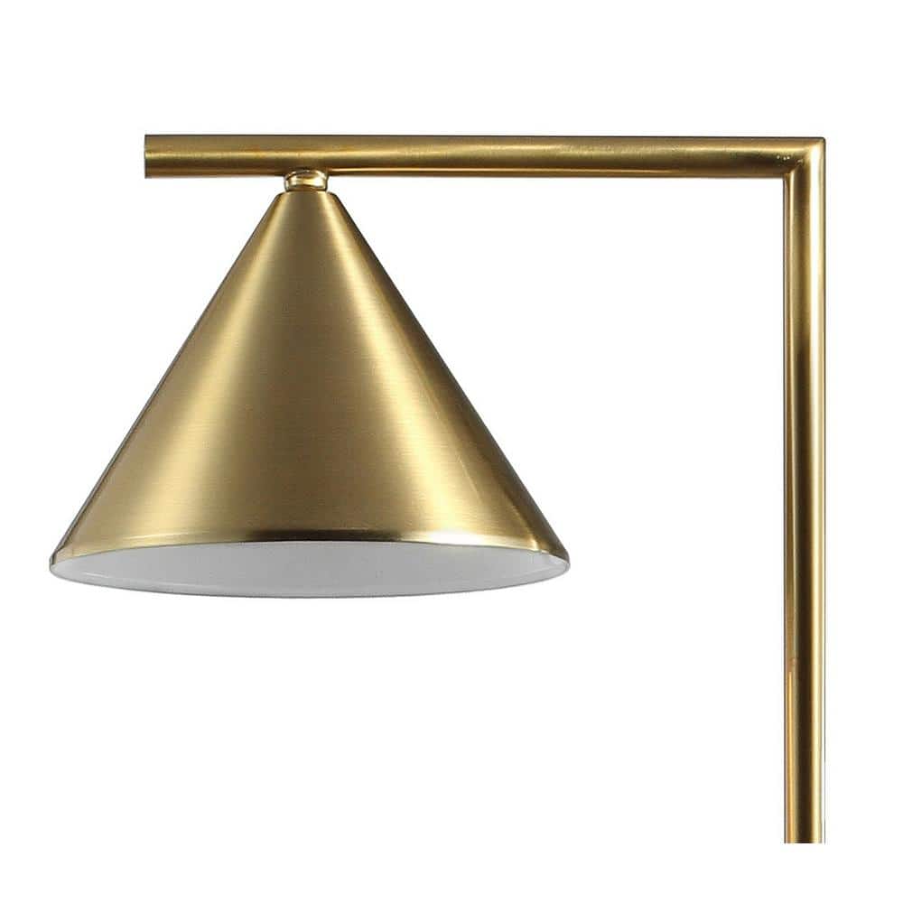 Chelsea 60" Brass and Black Metal Floor Lamp with Marble Base