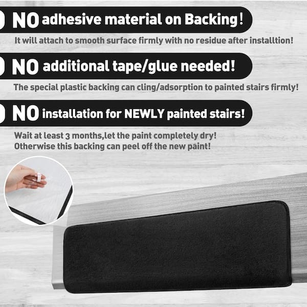 PURE ERA Black 9.5 in. x 30 in. x 1.2 in. Bullnose Plush