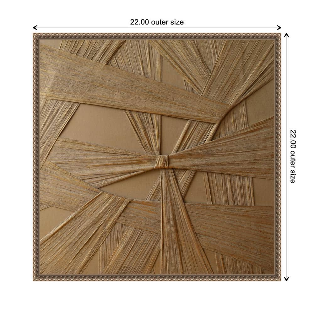 Golden Desert Abstract Canvas Art with Bronze Floater Frame