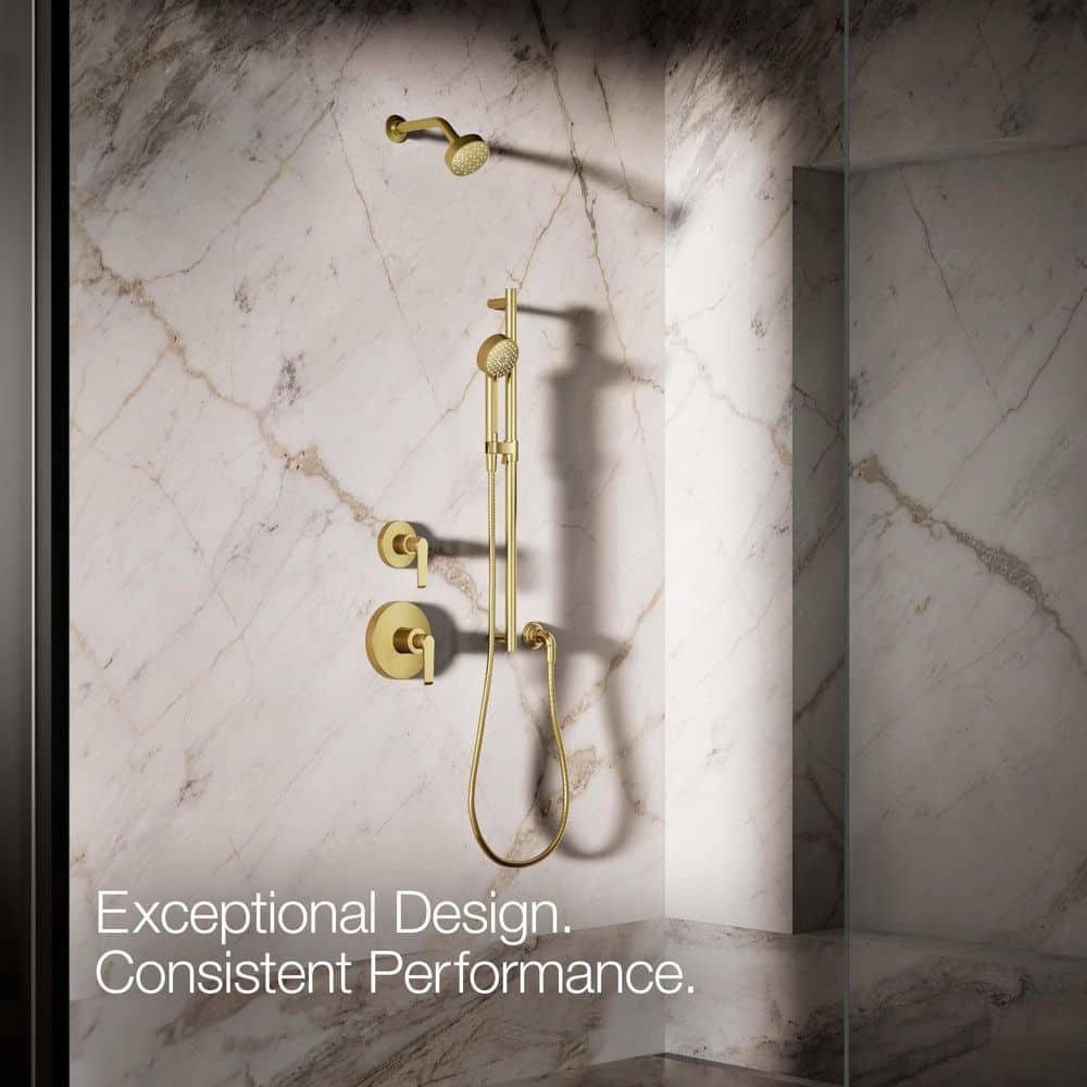 Vibrant Brushed Moderne Brass Wall Mounted Handheld Shower