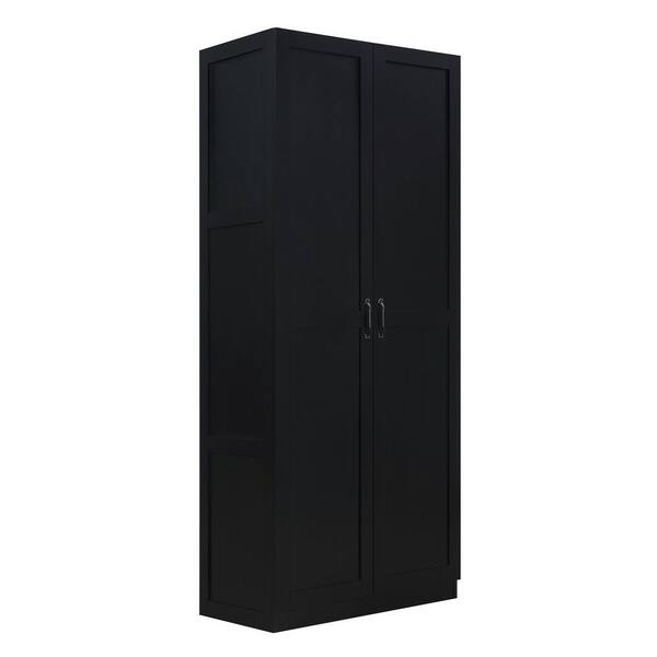 Manhattan Comfort Cornelia Black 71.11 in. 2-Piece Modern