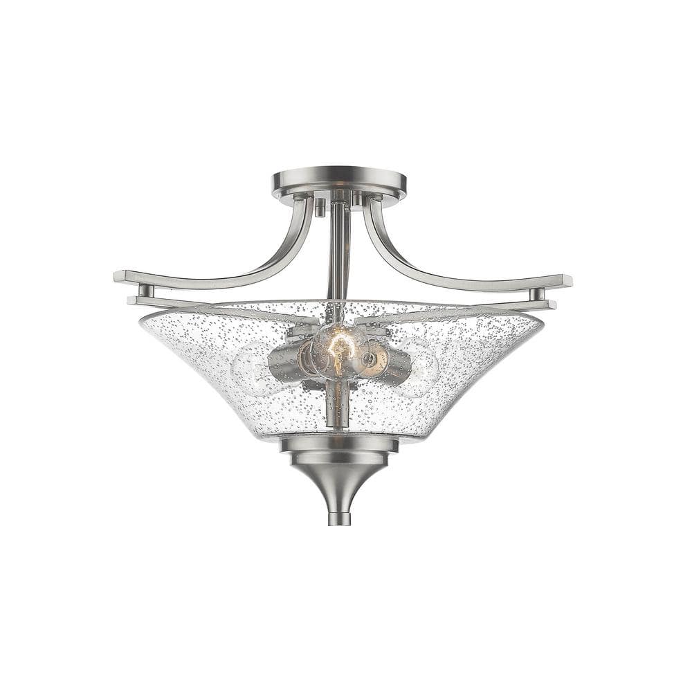 3-Light 19 in. Satin Nickel Semi-Flush price history on PriceWatchPro
