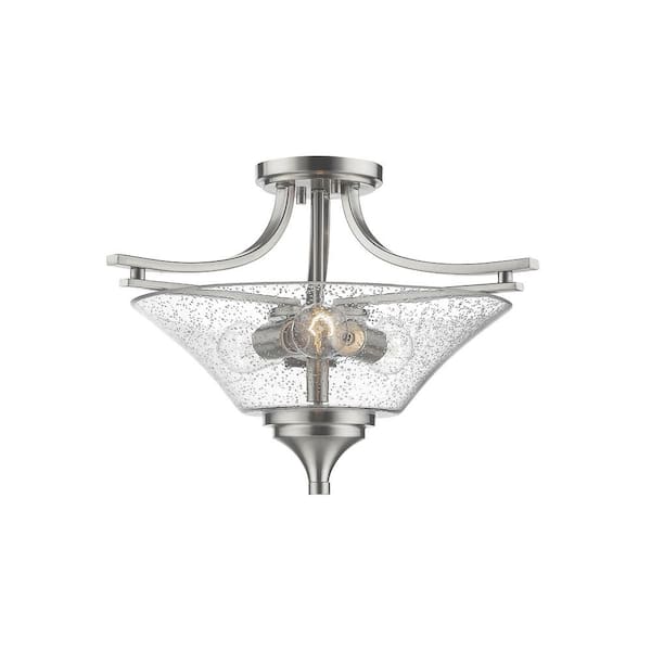 Millennium Lighting 3-Light 19 in. Satin Nickel Semi-Flush