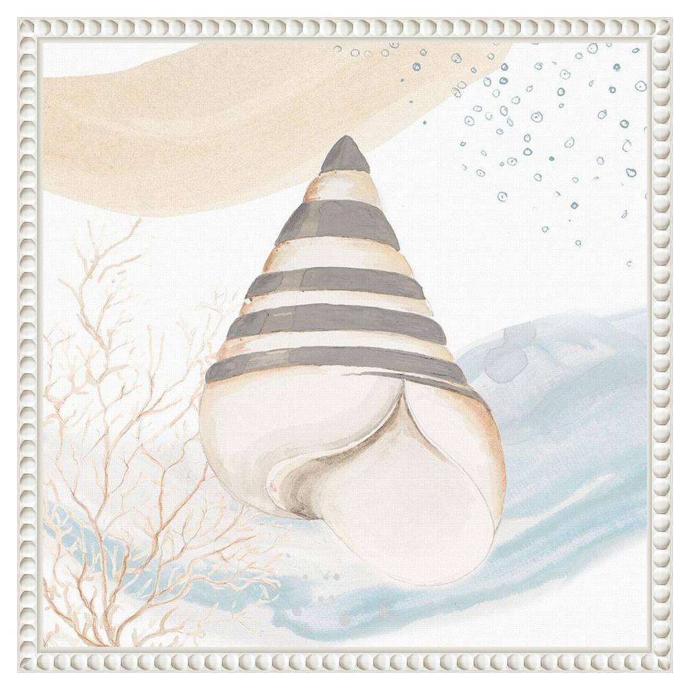 16" x 16" White and Beige Canvas Coastal Quote Art